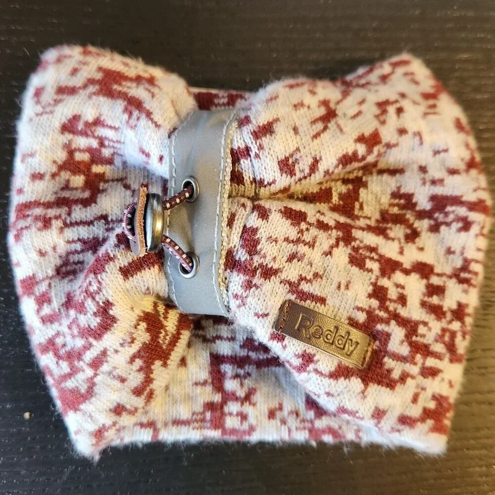 Reddy Reflective Dog Cat‎ Adjustable Sweater Scarf Maroon Gray Camo Small Medium
